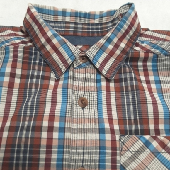 Prana Button Up Plaid Shirt Mens Medium - Picture 7 of 13